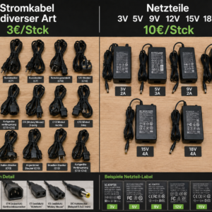 Stromkabel diverser Art – verschiedene Anschlusskabel – 3 € / Stück