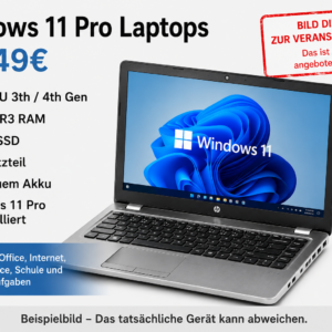 Windows 11 Pro Laptops ab 149 € – Intel CPU, 8GB RAM, 256GB SSD, neuer Akku